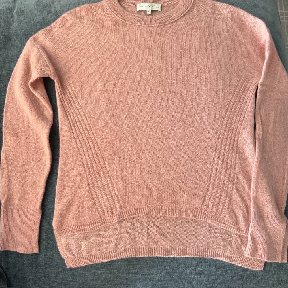 White + Warren 100% Cashmere Rose Pink Sweater